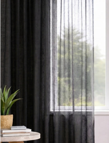 Gardinen - Malmo Linnenlook - Black