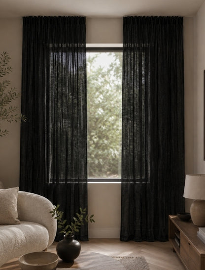 Gardinen - Malmo Linnenlook - Black